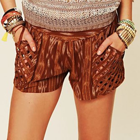 Free People Patola Ikat Lattice Shorts - Picture 2 of 8